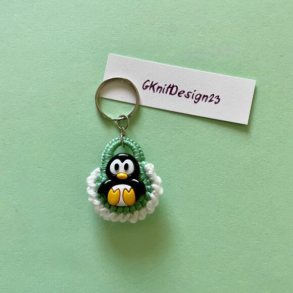 Little Keychain Charm, Crochet Handmade Backpack Charm - Picture 2 of 7